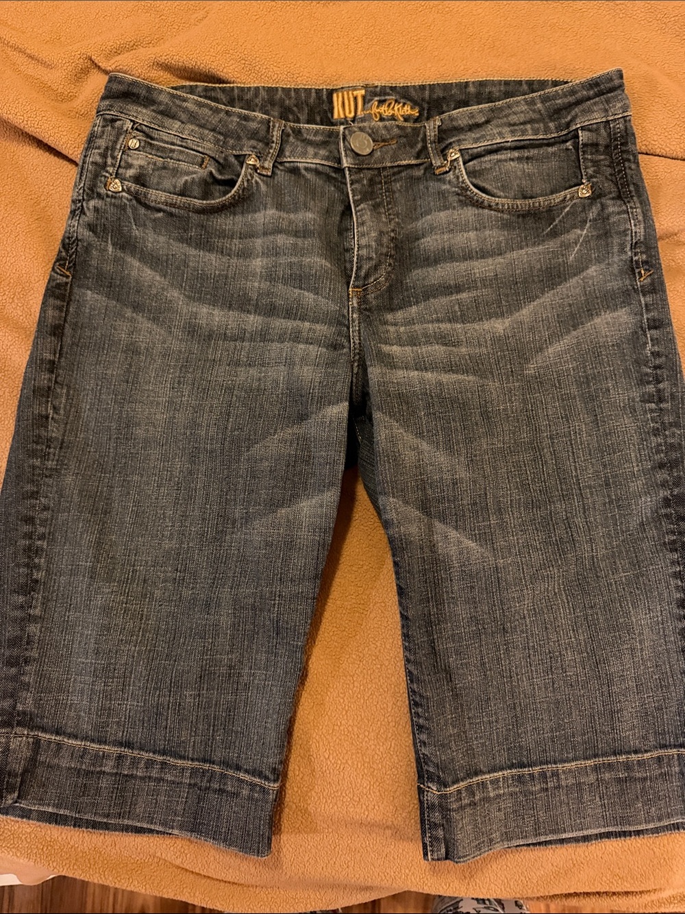 Kut from the Kloth Dark Blue Cropped Denim Shorts